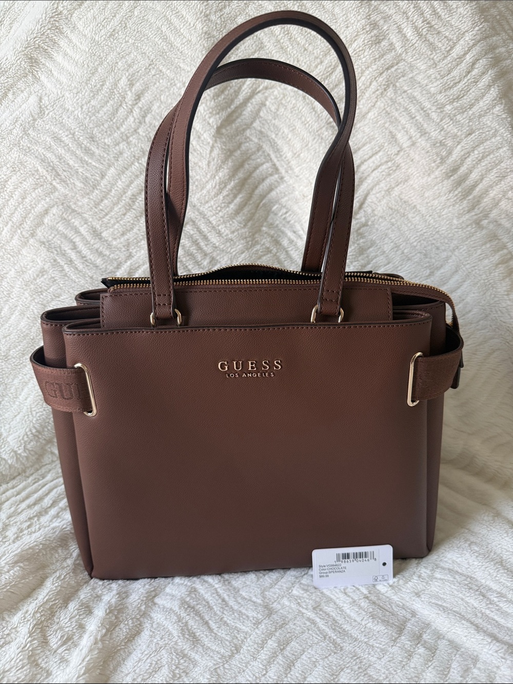 GUESS Los Angeles Brown Leather Tote Bag